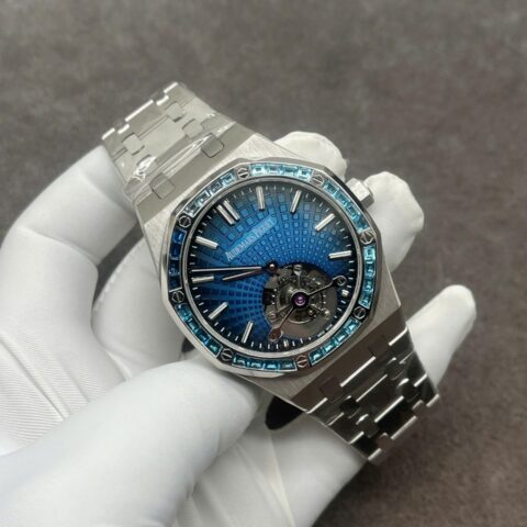 Audemars Piguet Royal Oak Tourbillon Extra-Thin 26521PT Custom Platinum PT950 And Gemstone 41mm - Replica Luxury