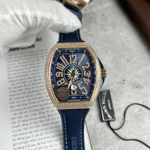 Franck Muller Replica 11 Watch V45 Blue Dial Rose Gold Case 45mm - Replica Luxury