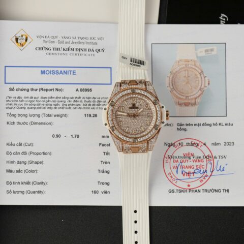 Hublot Big Bang One Click King Gold Custom Moissanite Diamonds Hong Kong 39mm - Replica Luxury