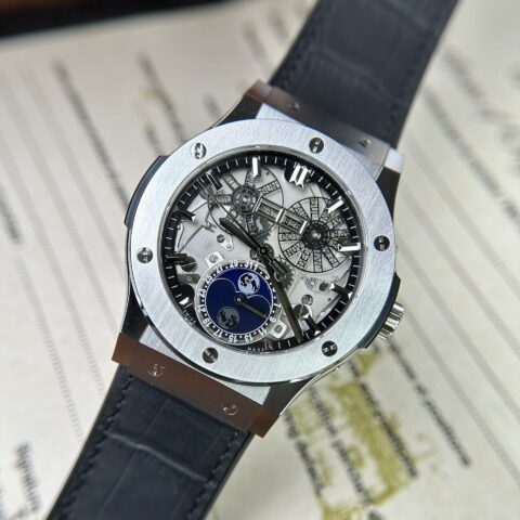 Hublot Replica 1:1 Watch Classic Fusion Aerofusion Moonphase Leather Strap 45mm - Replica Luxury