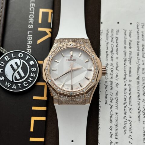 Hublot Replica 1:1 Watch Classic Fusion Orlinski King Gold Full Diamonds White 40mm - Replica Luxury