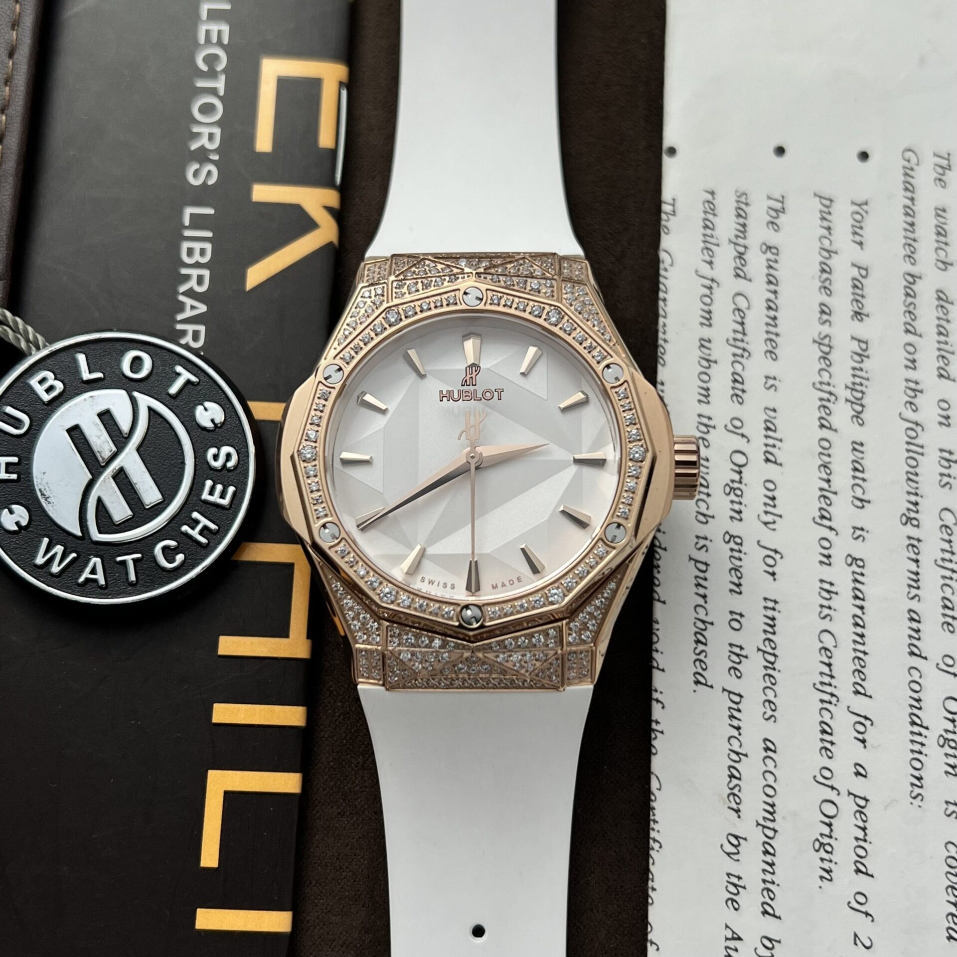 Hublot Replica 1:1 Watch Classic Fusion Orlinski King Gold Full Diamonds White 40mm - Replica Luxury