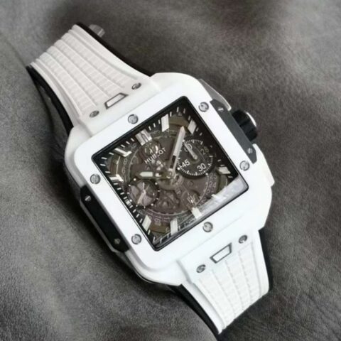 Hublot Replica 1:1 Watch White Ceramic Square Bang Unico Chronograph Factory BBF 42mm - Replica Luxury