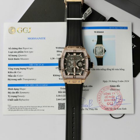 Hublot Spirit Of Big Bang King Gold Custom Moissanite Diamonds Hong Kong 42mm - Replica Luxury