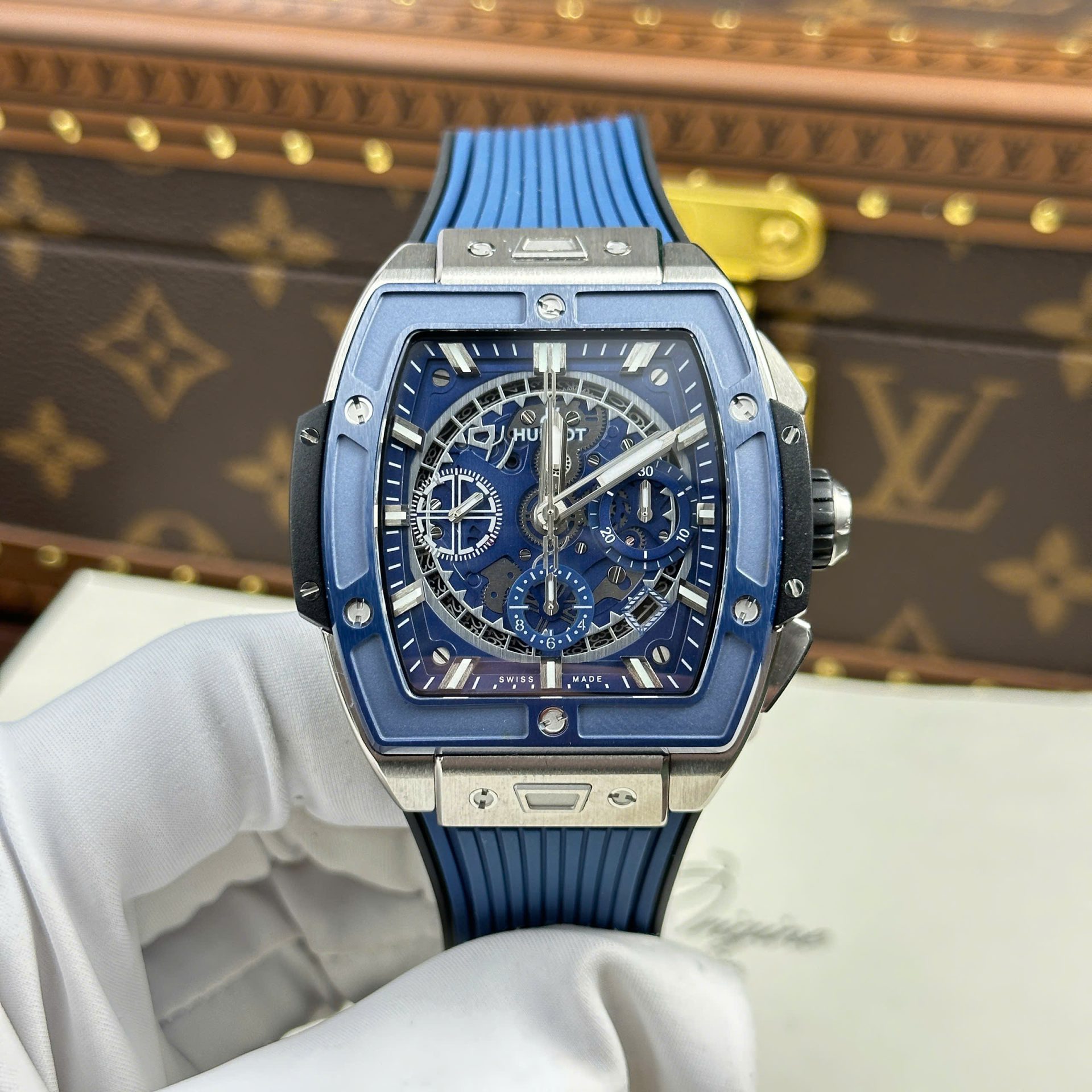 Hublot Spirit Of Big Bang Titanium Replica Watch Bezel Blue BBF Factory 42mm - Replica Luxury