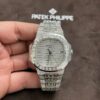 Patek Philippe Nautilus 5719 Replica Watches Custom 18K Solid White Gold + Diamonds 40mm - Replica Luxury