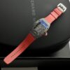 Richard Mille Replica 1:1 Watch RM07 Carbon Black Red Rubber Strap 36mm - Replica Luxury
