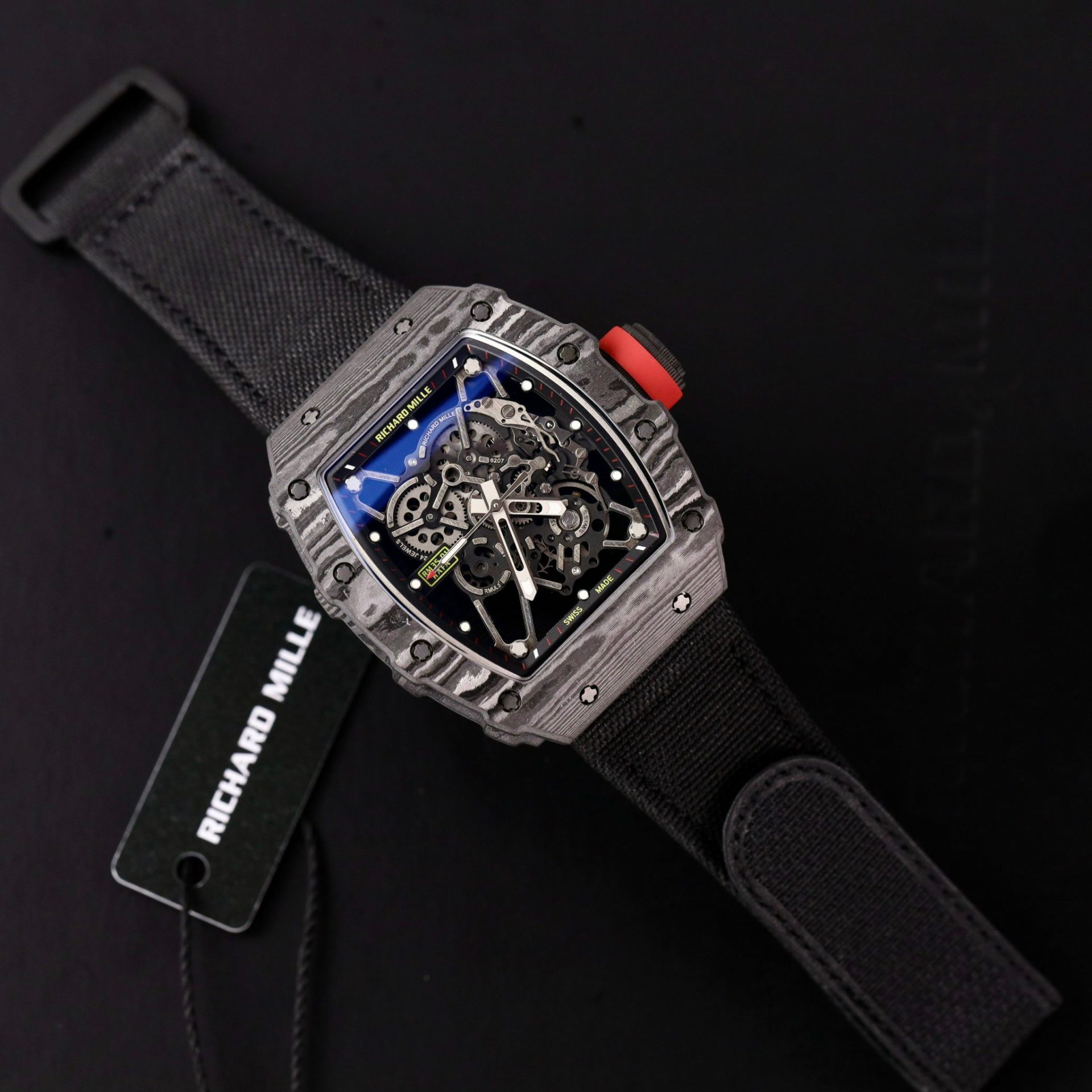 Richard Mille Replica 1:1 Watch RM35-01 Full Carbon Super Light Parachute Strap 44mm - Replica Luxury