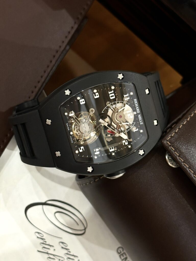 Richard Mille Replica 11 Watch RM001 Tourbillon Black Ceramic Highest Quality 42mm - Replica Luxury