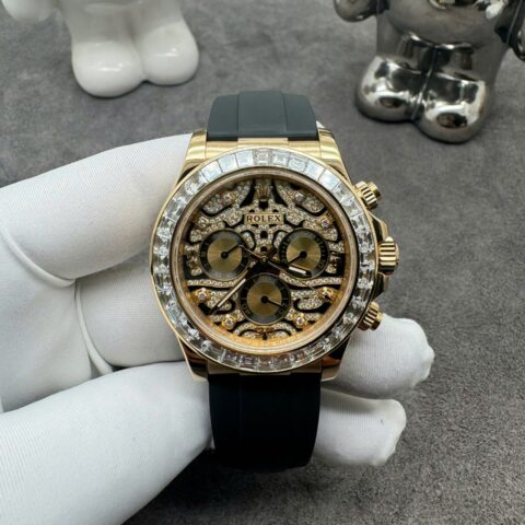 Rolex Cosmograph Daytona 116588TBR Custom 18k Solid Gold And Diamonds 40mm - Replica Luxury
